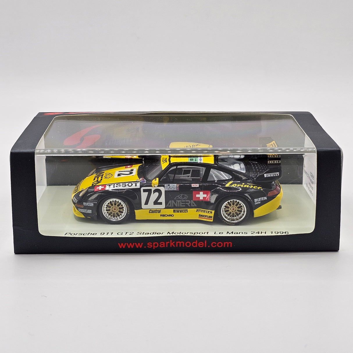 Spark Porsche 911 GT2 #72 Stadler Motorsport 24Hrs Le Mans 1996 1/43 Scale S5523