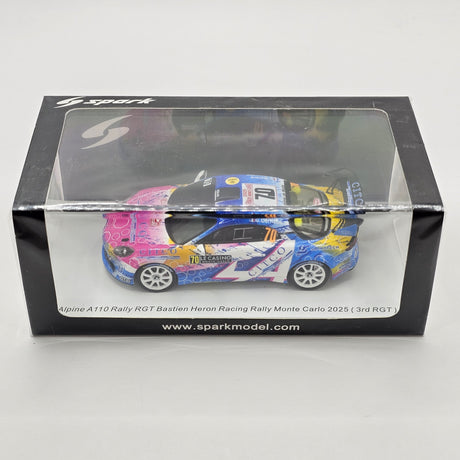 Spark Alpine A110 Rally RGT #70 Bastien Heron Racing Rally Monte Carlo 2025 1/43 Scale