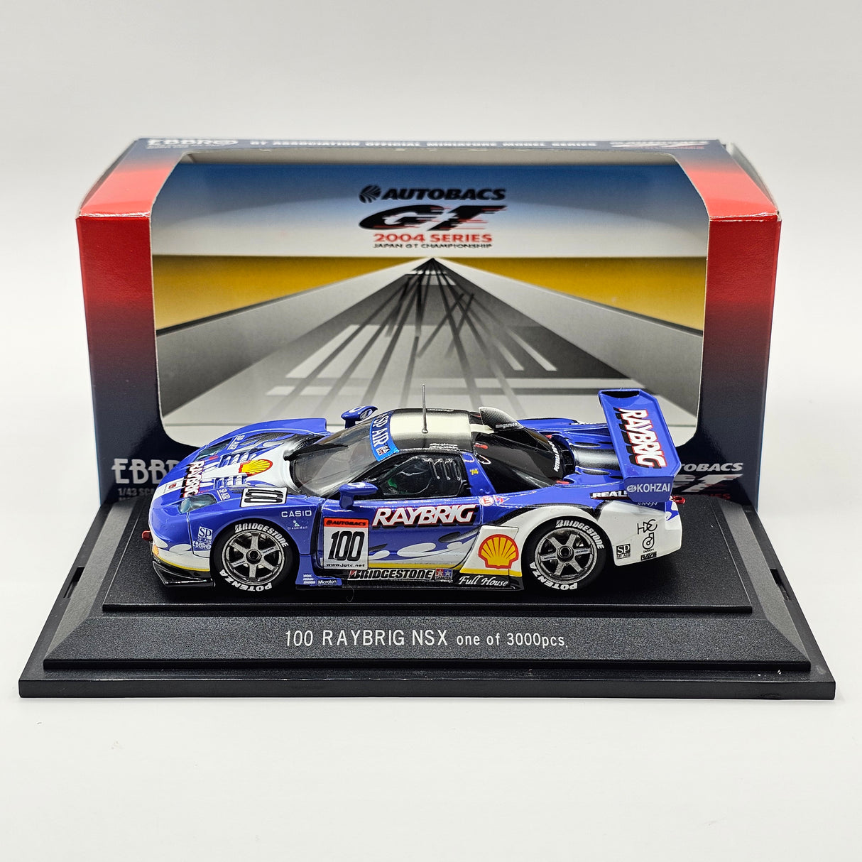 EBBRO Honda NSX #100 Raybrig Kunimitsu JGTC GT500 2004 1/43 Scale