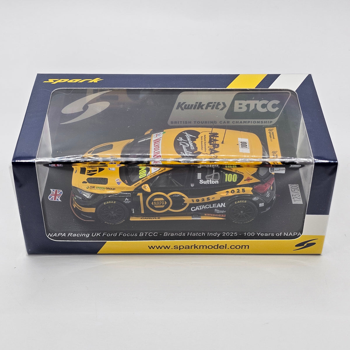 Spark Ford Focus BTCC #100 Ashley Sutton Brands Hatch Indy 2025 1/43 Scale UK041