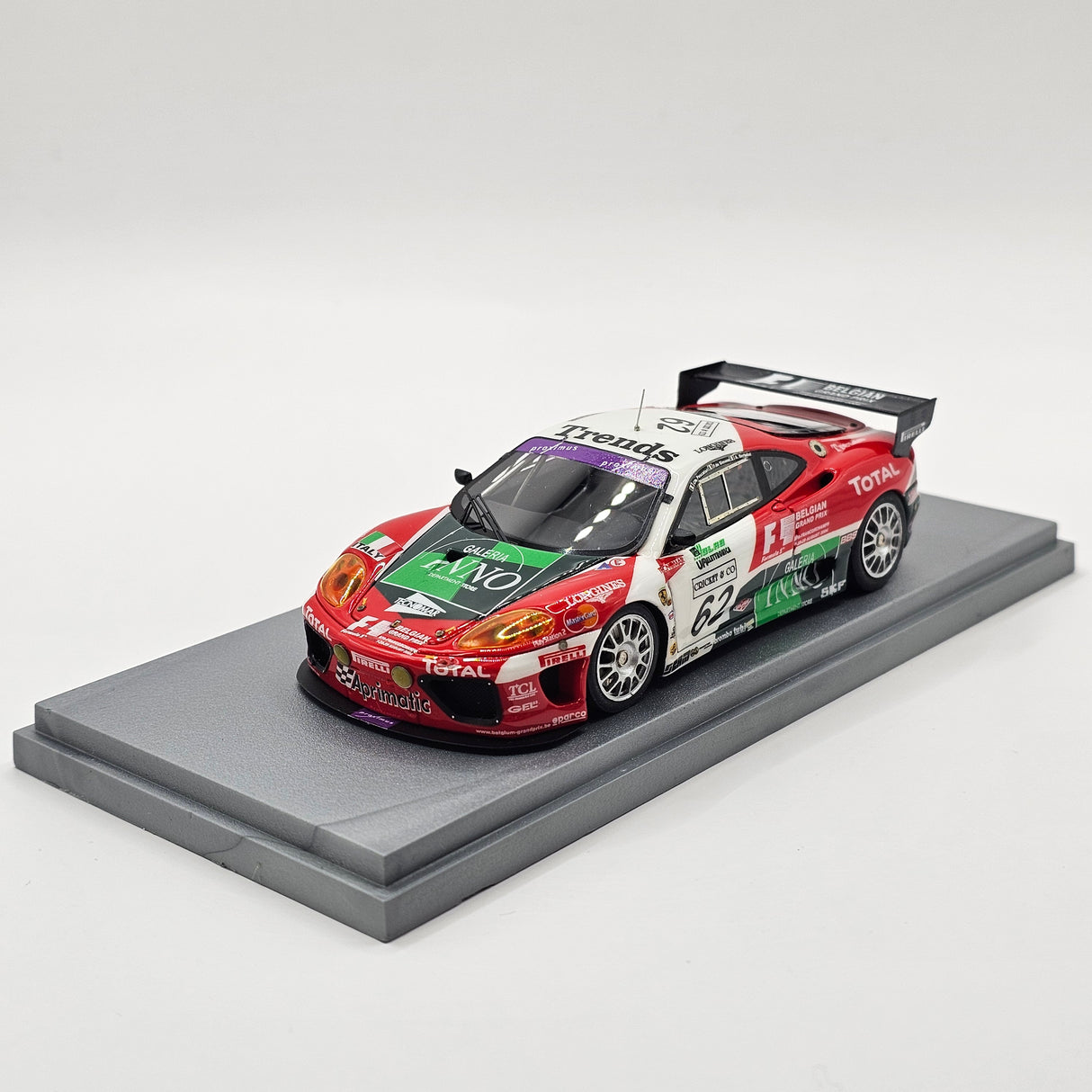 BBR Gasoline Ferrari 360 Modena GTC #62 G.P.C 24Hrs Spa 2004 1/43 Scale
