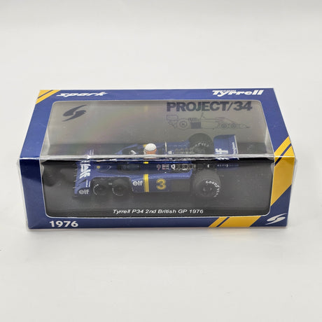 Spark Tyrrell P34 #3 Jody Scheckter 2nd British F1 GP 1976 1/43 Scale S7308