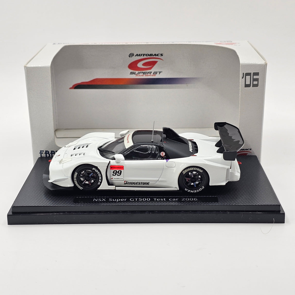 EBBRO Honda NSX GT500 #99 Honda Test Car Super GT 2006 1/43 Scale