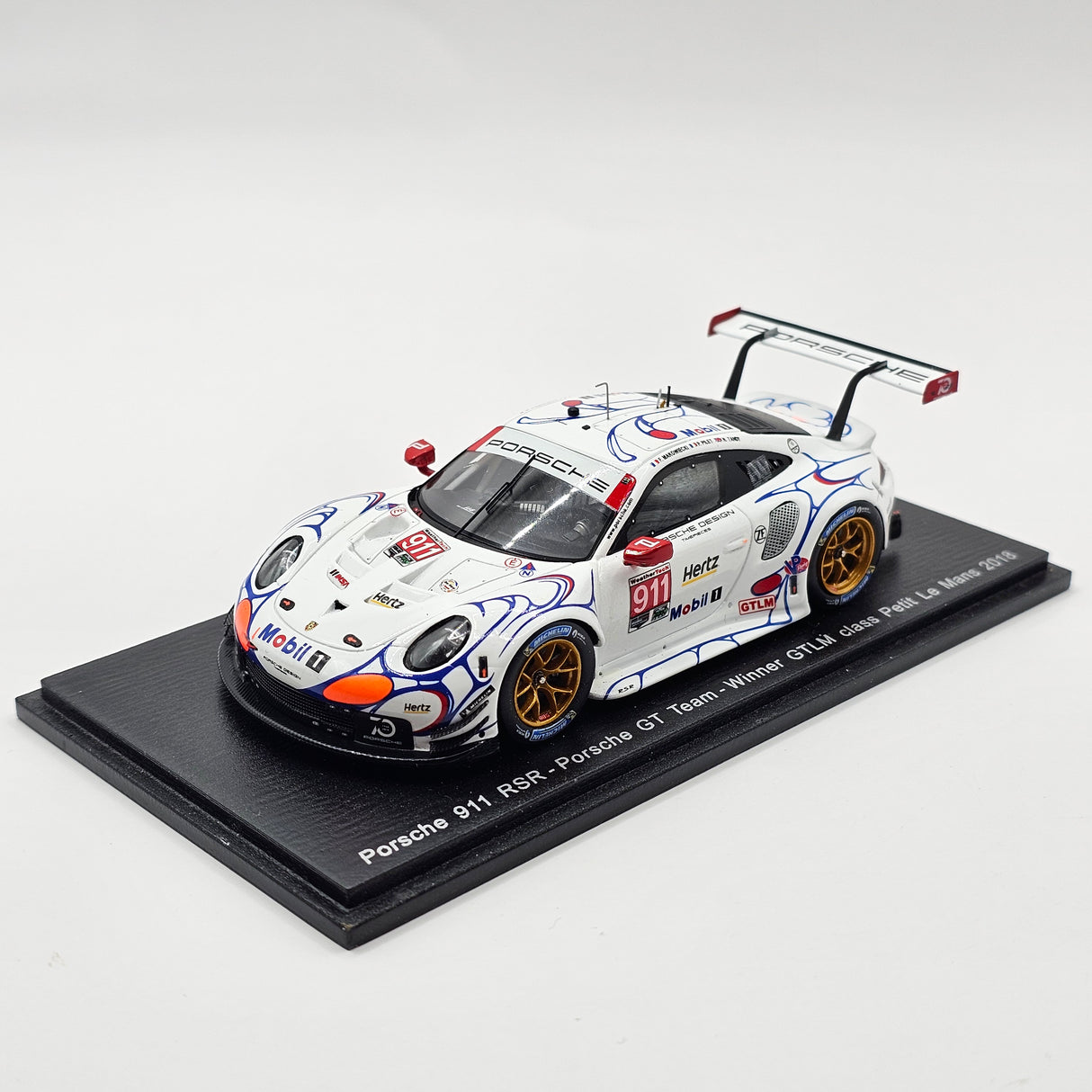 Spark Porsche 911 RSR #911 Porsche GT Team GTLM Winner Petit Le Mans 2018 1/43 Scale